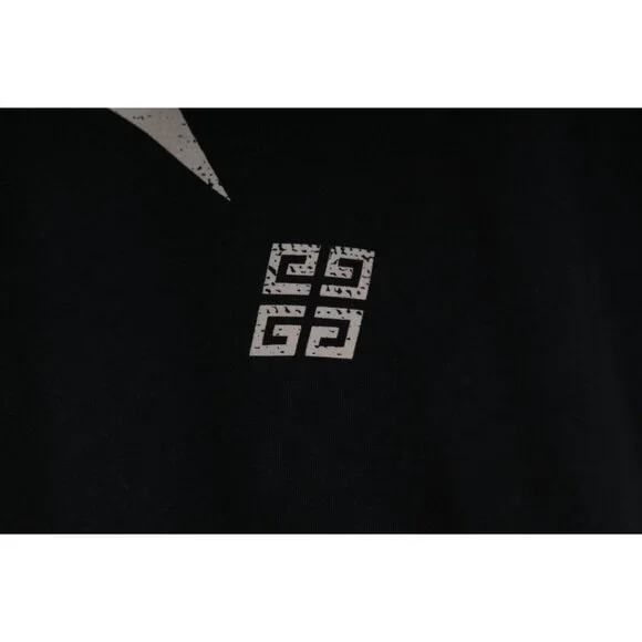 Givenchy Mens Double Arrow Cross T Shirt Size Medium Black Crewneck Cotton